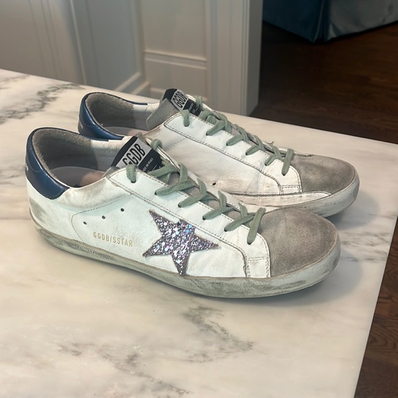 Golden Goose Suede Glitter Star Sneakers - Picture 1 of 9